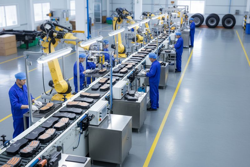 Производственная линия завода BAIYUN Brake для керамических и металлических тормозных колодок