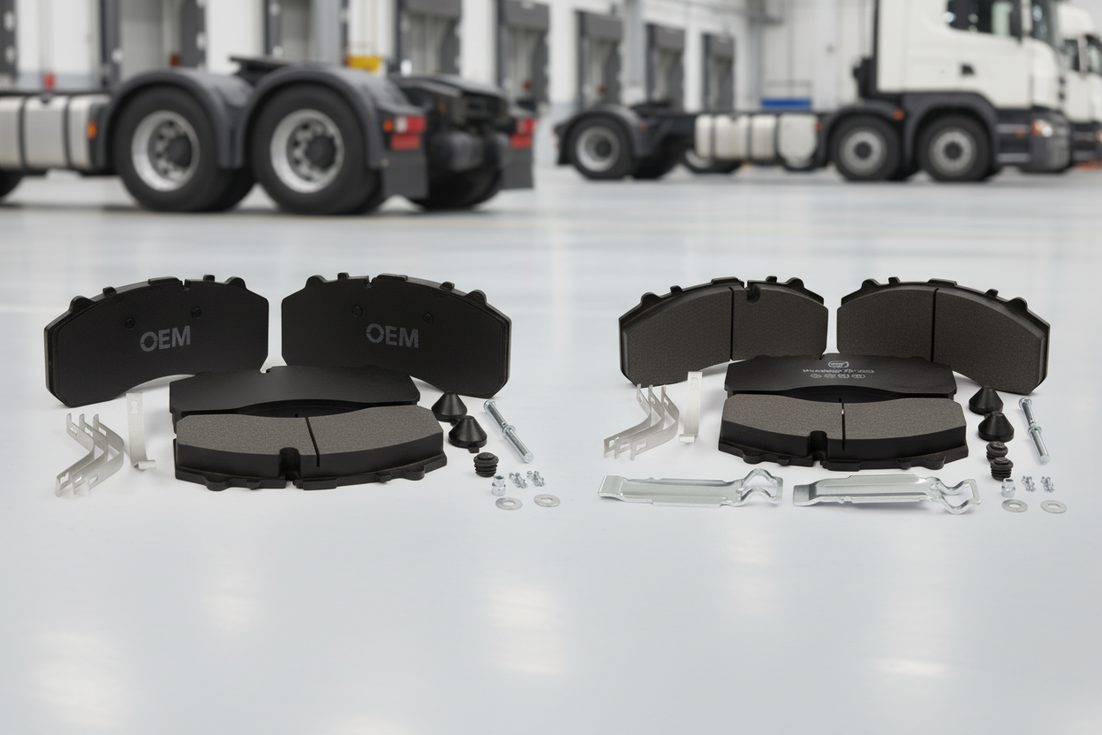Heavy duty truck brake pads wholesale China - comparison of OEM and aftermarket brake pads for commercial fleets