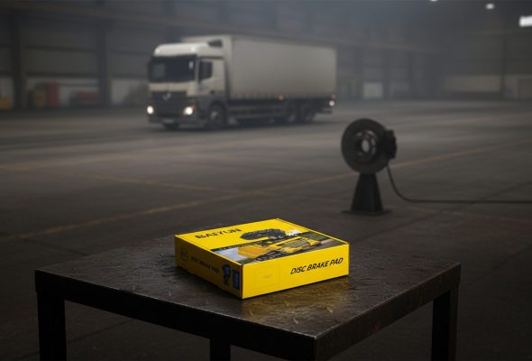 BAIYUN brake pad repair kit box with bedding-in procedure guide illustration for importers