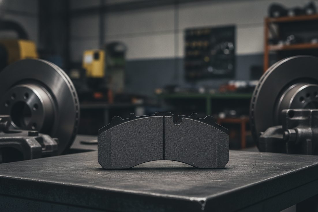 Изображение руководства по тормозным колодкам Kamaz, показывающее тормозную колодку для тяжелого грузовика