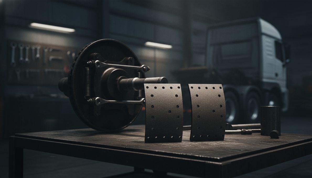 Продукт производителя тормозных колодок BAIYUN Brake на белом фоне