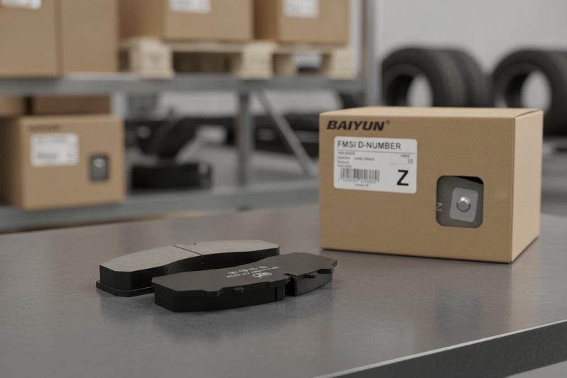 Коробка тормозной колодки BAIYUN Brake для коммерческих автомобилей с этикеткой суффикса FMSI Z передается менеджеру автопарка на складе