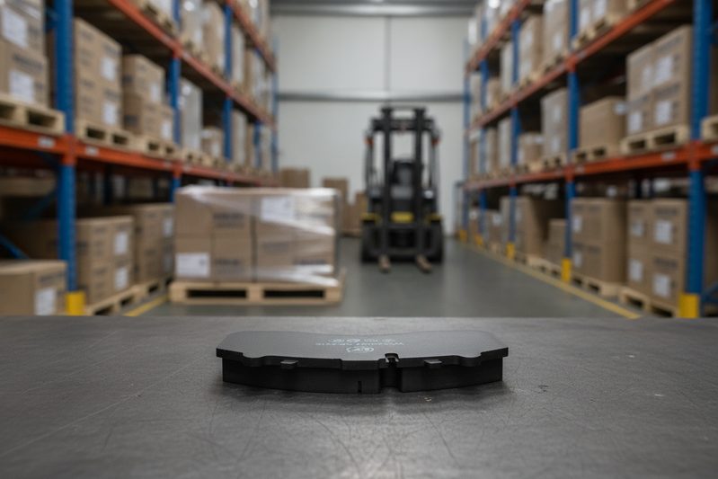 Склад BAIYUN Brake с паллетами сертифицированных ECE R90 тормозных колодок для коммерческих автомобилей, готовых к экспорту дистрибьюторам во время сбоев в цепочке поставок