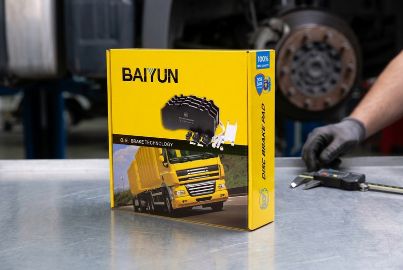 Сцена осмотра тормозных колодок коммерческих автомобилей BAIYUN Brake CP2271 для сравнения поставщиков тормозных колодок