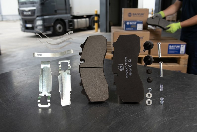 Экспортная упаковка тормозных колодок WVA 29115 для MAN и Mercedes на складе BAIYUN Brake